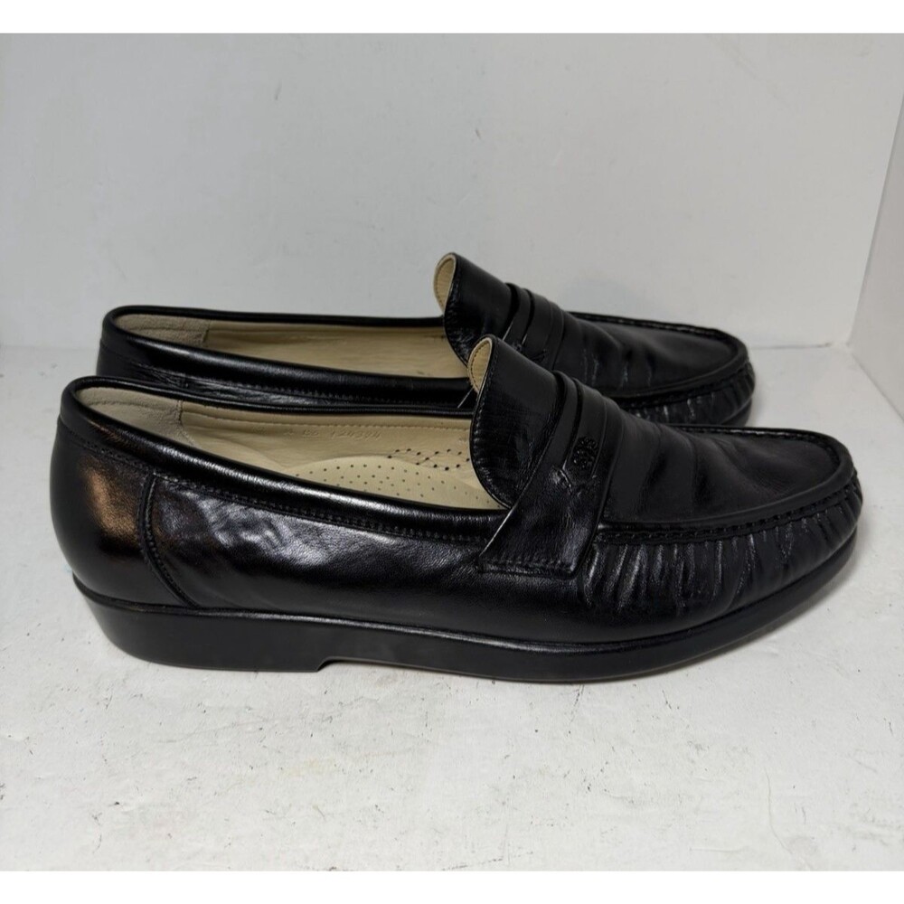 SAS Shoes Mens Sz 12 M Black Leather Handsewn Slip On Moctoe Penny Loafer USA MD